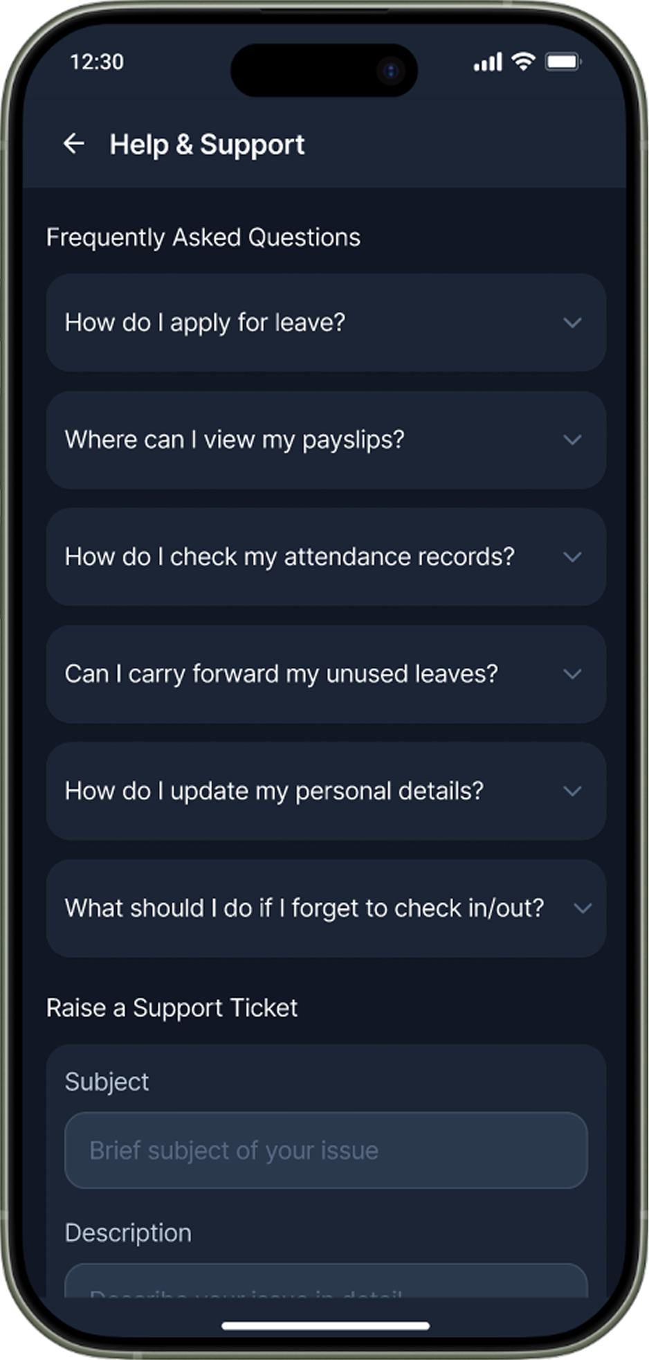 Ninerole mobile app screen 02