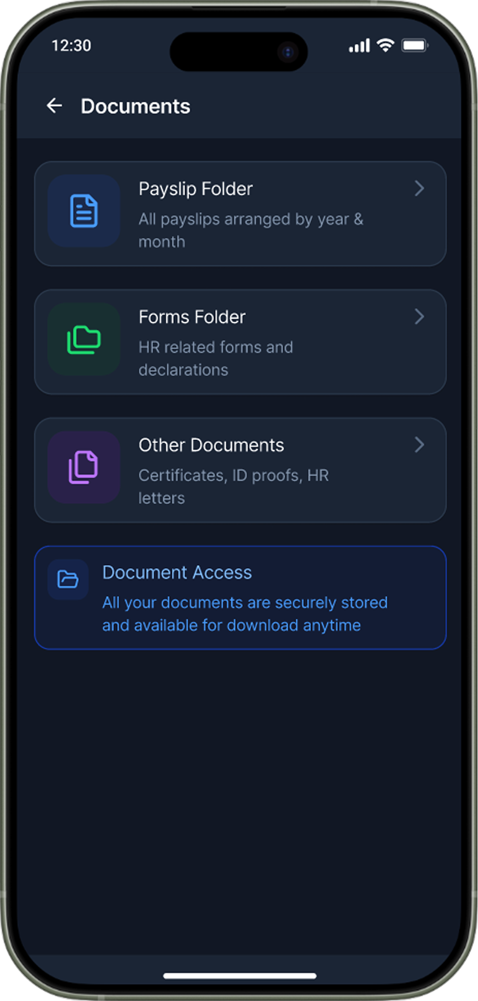 Ninerole mobile app screen 03