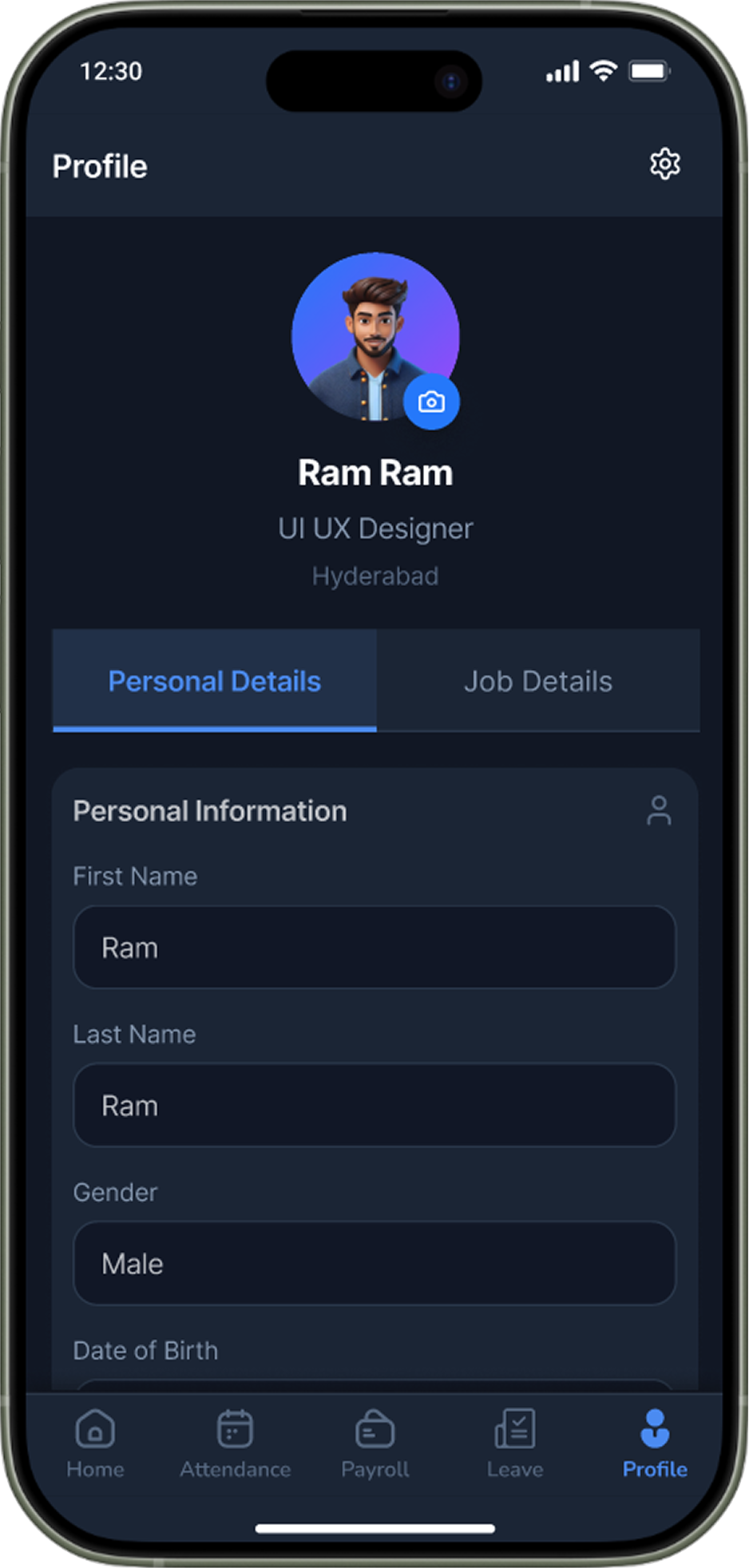 Ninerole mobile app screen 06